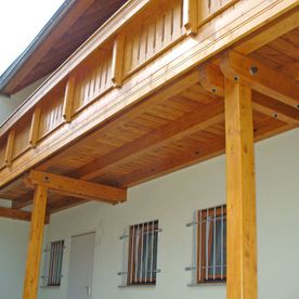 Balkonanbau Halle Holz